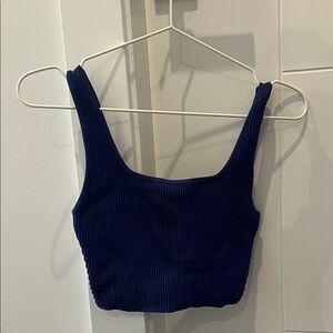 Babaton Navy Ribbed Tank Top